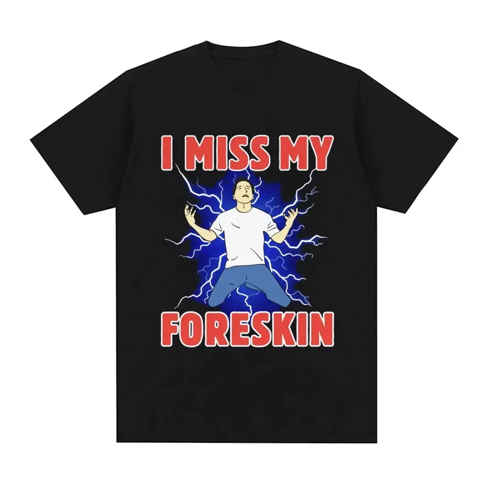 

Miss My Foreskin Funny Emoji T-shirt Women's Fashion Harajuku T-shirt Loose Short Sleeve Streetwear Street Hip Hop Print T-Shirt