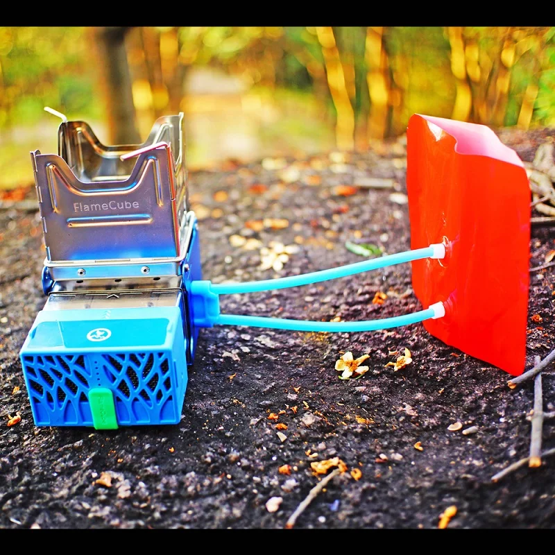 Imagem -05 - Fogão de Acampamento a Lenha Portátil Cubo de Chama Fogão Dobrável ao ar Livre Fogão para Mochila com Bateria Carregamento Usb 2023