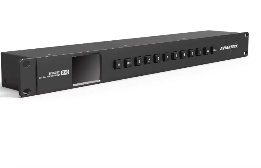 Avmatrix MSS0811 1RU 8×8 3G-SDI Rackmount Matrix Switcher do produkcji telewizyjnej i transmisji