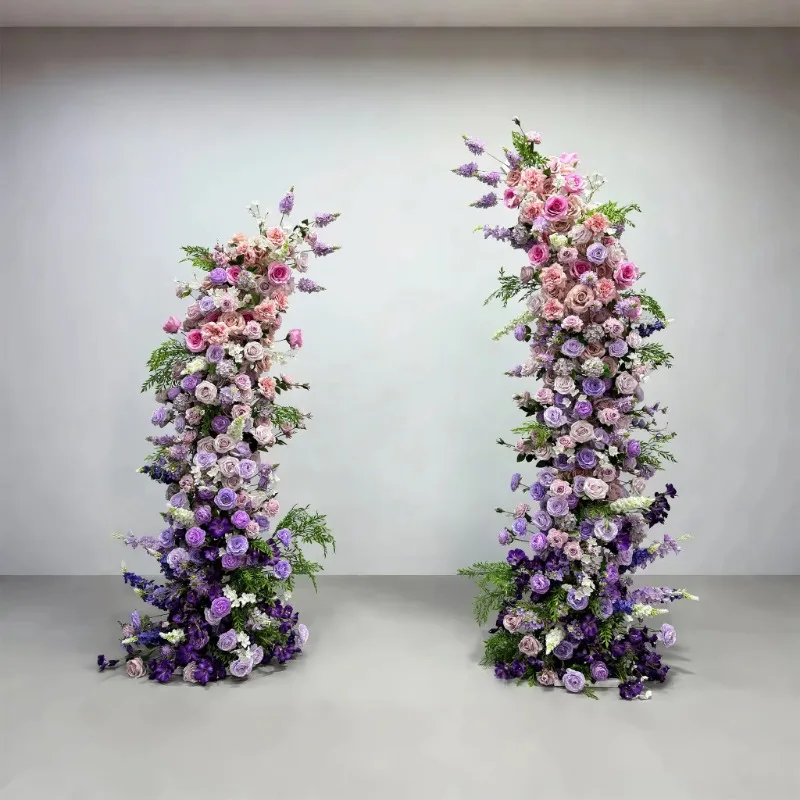 

High Quality Natural Style Silk Rose Flower Arch for Wedding Party Backdrop and Wall Decor Artificial Wedding Pillar Flower