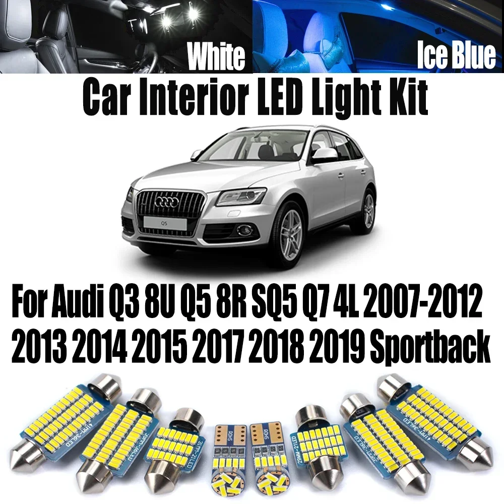 For Audi Q3 8U Q5 8R SQ5 Q7 4L 2007-2014 2015 2017 2018 2019 Sportback Car Bulbs No Error LED Interior Reading Light Kit Canbus