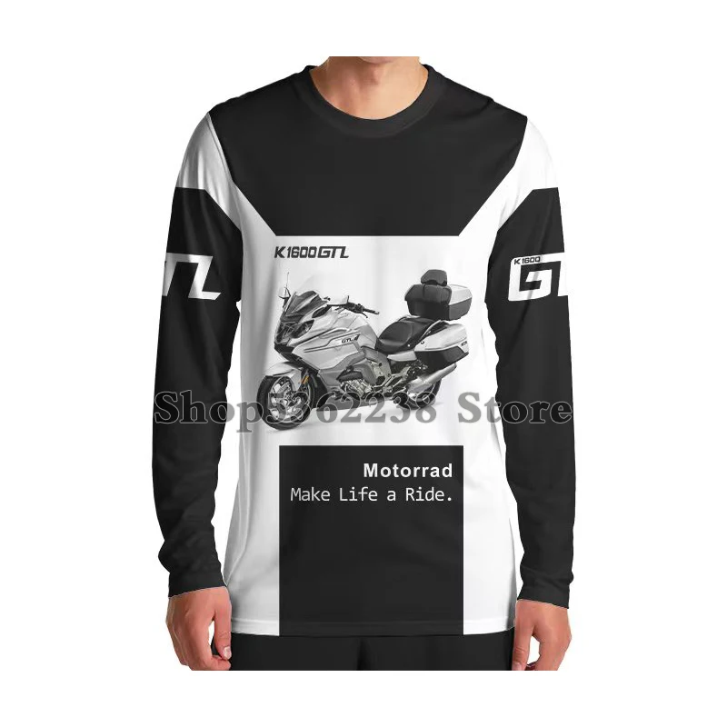 For BMW Motorrad K1600 GTL Long T-shirt Sport Racing Motorcycle Travel Riding Summer Men's Quick Dry Breathable Anti-UV Jerseys