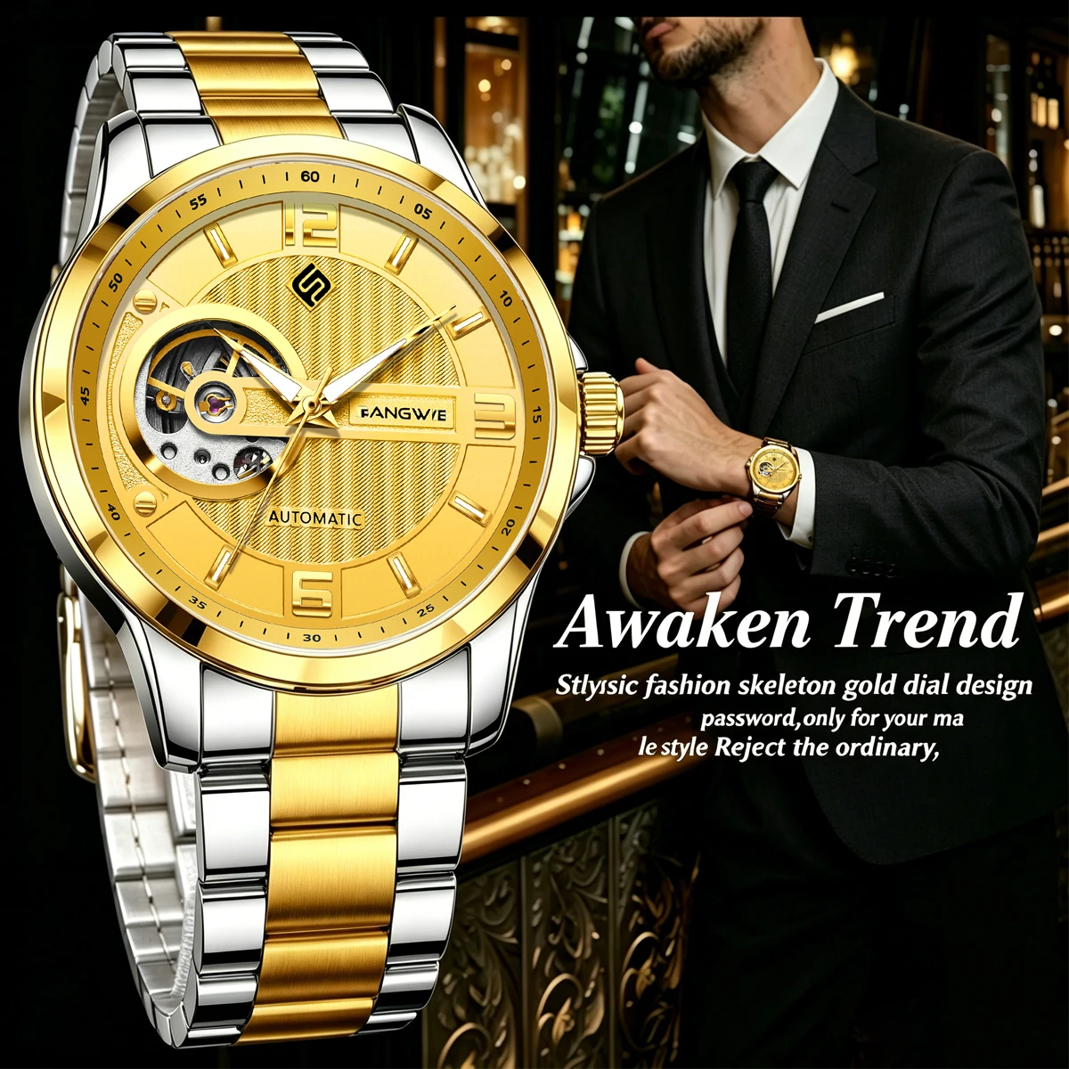

BANGWEI Top Luxury Man Wristwatch Luminous Hollow Tourbillon Stainless Steel Men Clock Mechanical Automatic Men's Watches Reloj