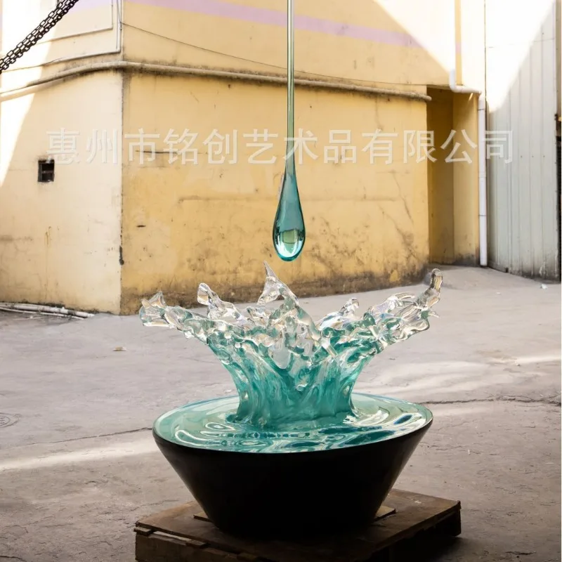 Transparent sculpture ornament light luxury hotel entrance living room TV cabinet modern art resin decoration creative abstract