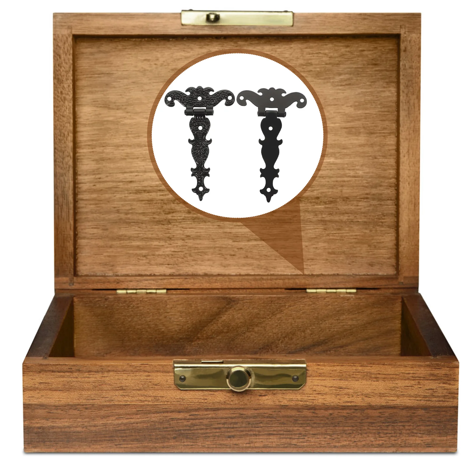 

2pcs Vintage Hinges Heavy Duty Gate Iron Spring Cabinet Door Fence Outdoor Wood Shed Hinges Durable Flexible Quiet 8 Screw