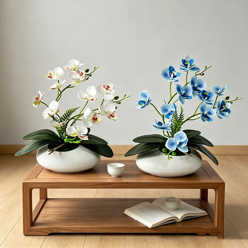 Butterfly Orchid 12 Flower Bonsai Small Ornament Living Room Decoration Film Fake Flower Bonsai Photography Props view 2