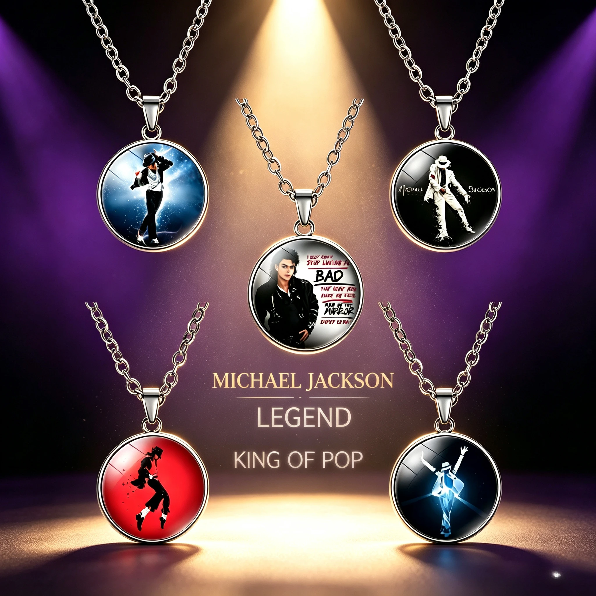 Nouveau Collier Michael Jackson 2026 pour Filles, Chaîne de Cou en Alliage Émaillé, Rétro, Le Roi de la Pop, Breloques MJ, Accessoires pour Fêtes