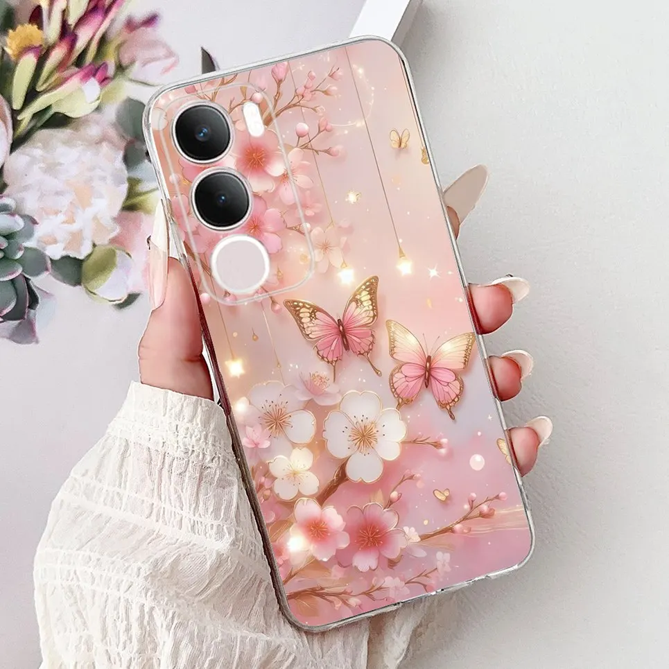 

Женский модный чехол для телефона Vivo Y29 5G Y28 5G Y19s Y17s, мягкий прозрачный силиконовый тонкий бампер Vivo V2420 V2419, задняя крышка