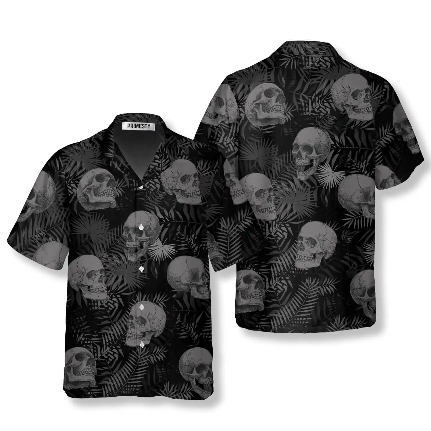 Tiki popular 3D print Gothic skull leaf skull shirt men's skull Hawaiian shirt men's shirt men's wear men's shirt short sleeve