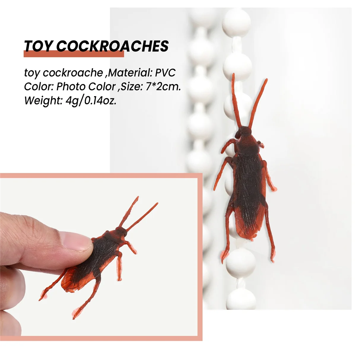 12 pezzi di Halloween in plastica simulata scarafaggi oggetti di scena ingannevoli Toy Trick Decor