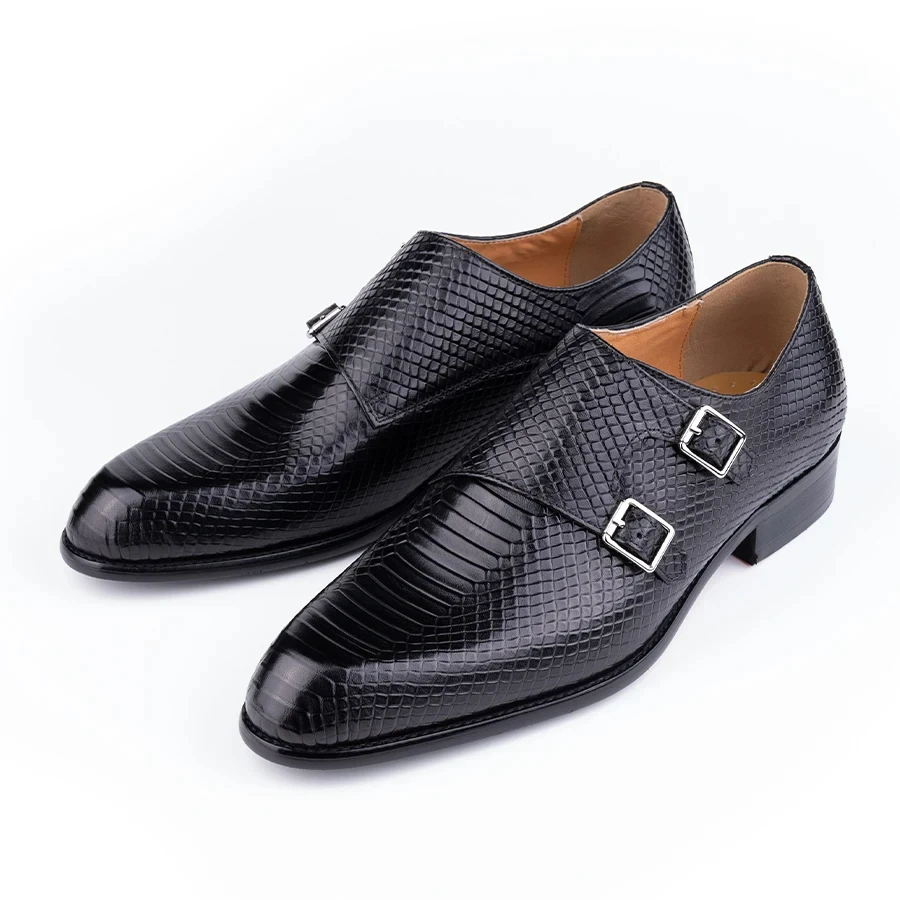 Genuine Leather Shoes Handmade Loafers for Men High Quality Buckles Monk Shoe Male Sapato Social Masculino Business Formal Shoes