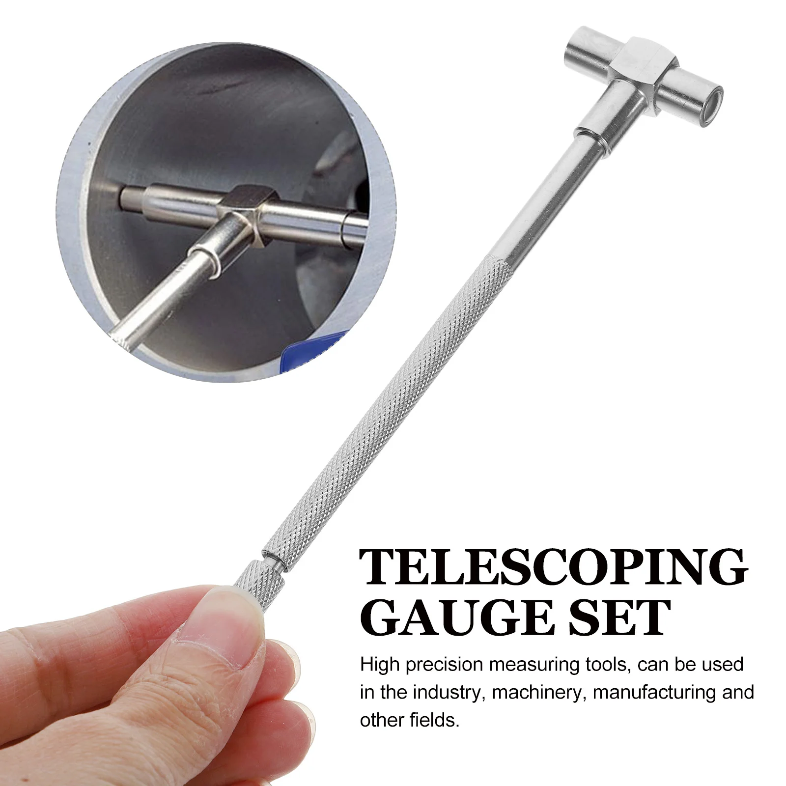 

6Pcs Stainless Steel Telescopic Gauge Set Precision Bore Gauge Tools for Industrial Machinery and DIY Measurements