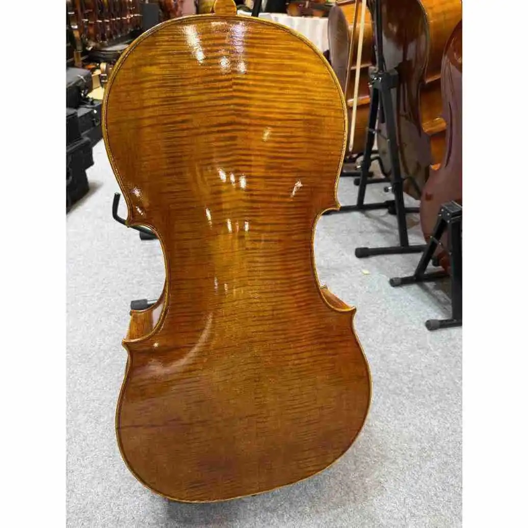 Solo Cello, Handmade Italian Spruce German Maple Tiger Pattern European Cello