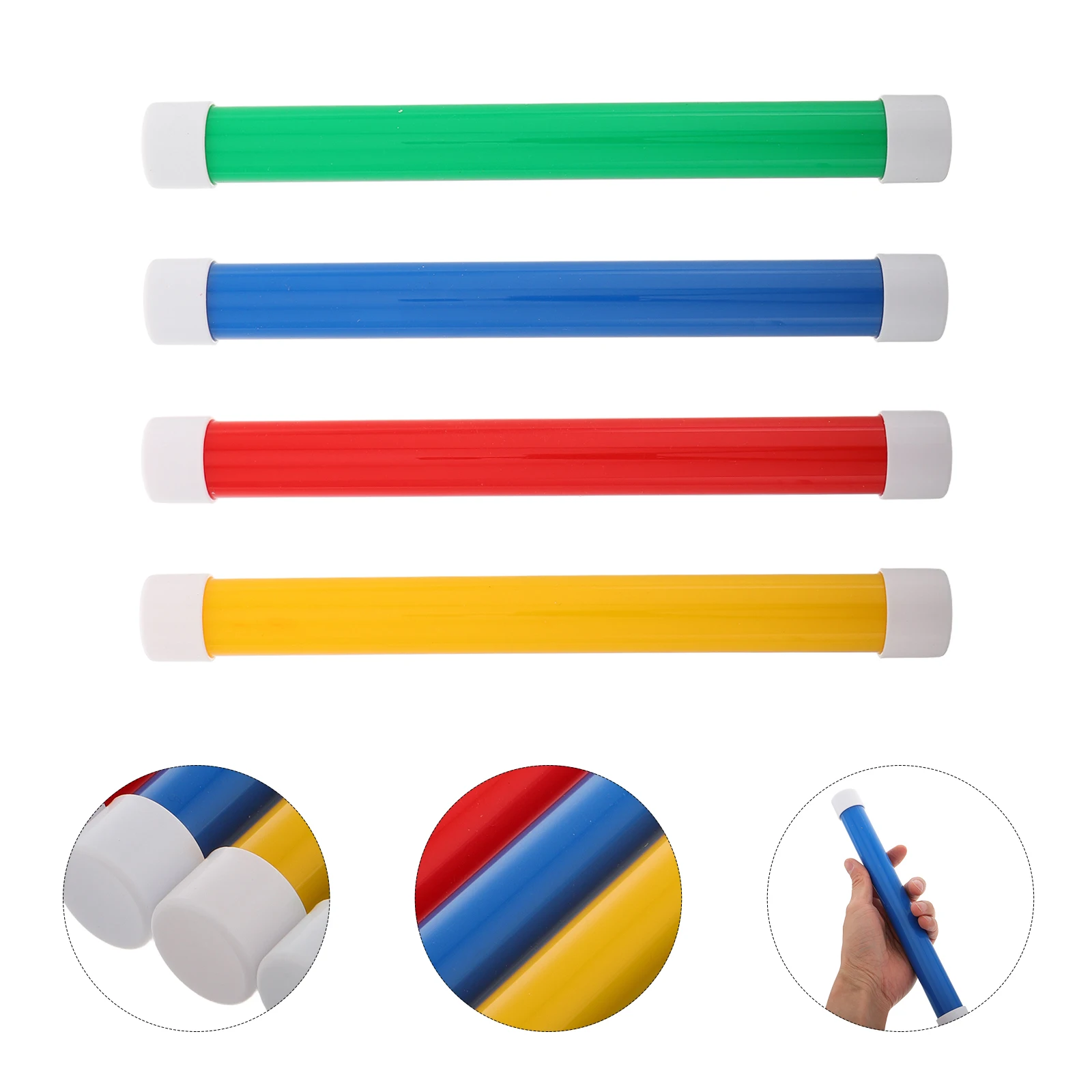

4pcs Sensory Equipment 25cm Relay Sticks Baton Plastic Kindergarten Outdoor Track Relay Stick Toys