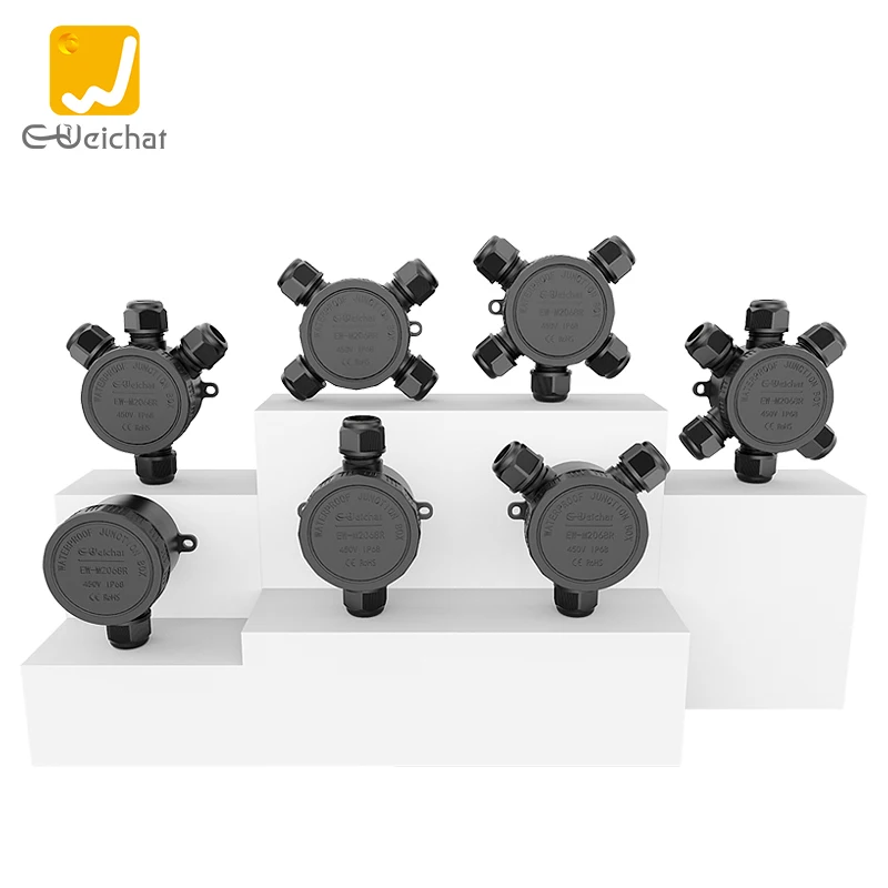 EW-M2068 IP68 Waterproof Junction Box Electrical Cable Connector Outdoor Sealed Wiring Terminal Block Rainproof Connector