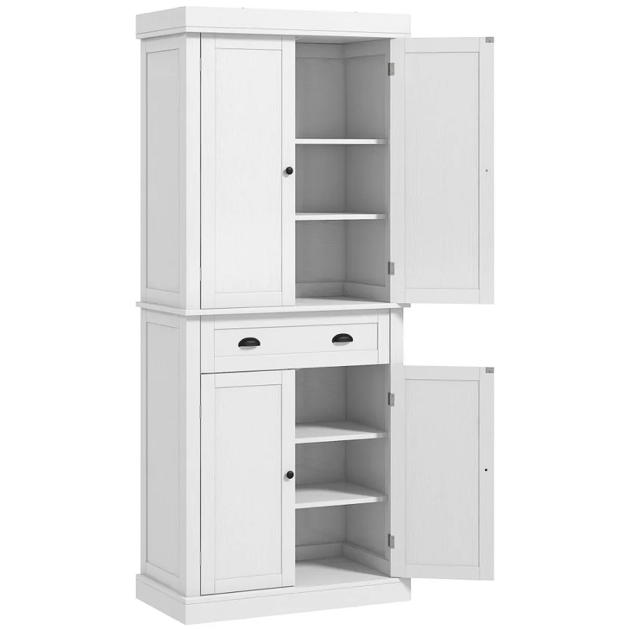 

HOMCOM 72 White Freestanding Kitchen Cabinet Pantry with Shelves Spacious Storage Solution