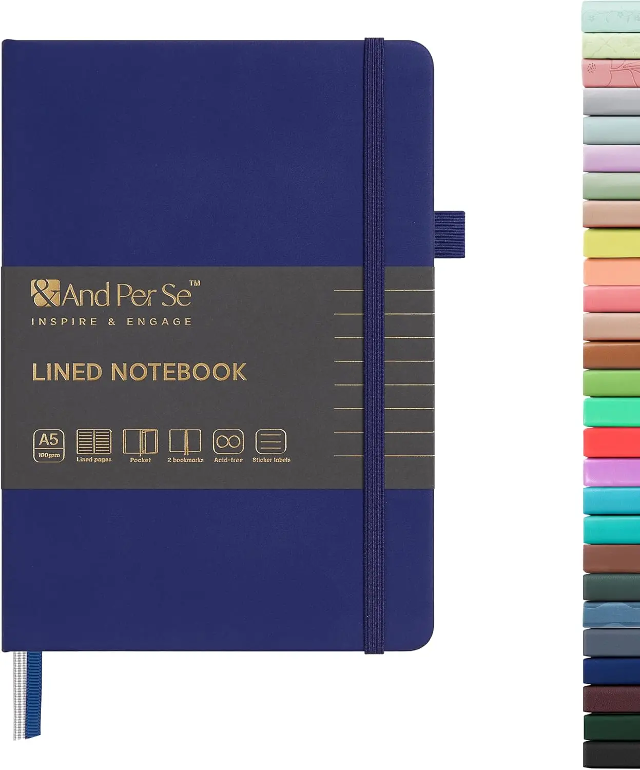 

A5 Lined Journal Notebook, 160 Pages, College Ruled Thick Paper Hardcover for Writing Office School (Royal Blue)
