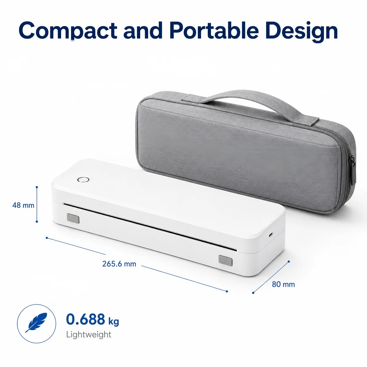 AIYIN Direct A4 Portable Wireless Thermal Printer Mini Mobile Printer for Home Office Travel Study Compact size for easy use
