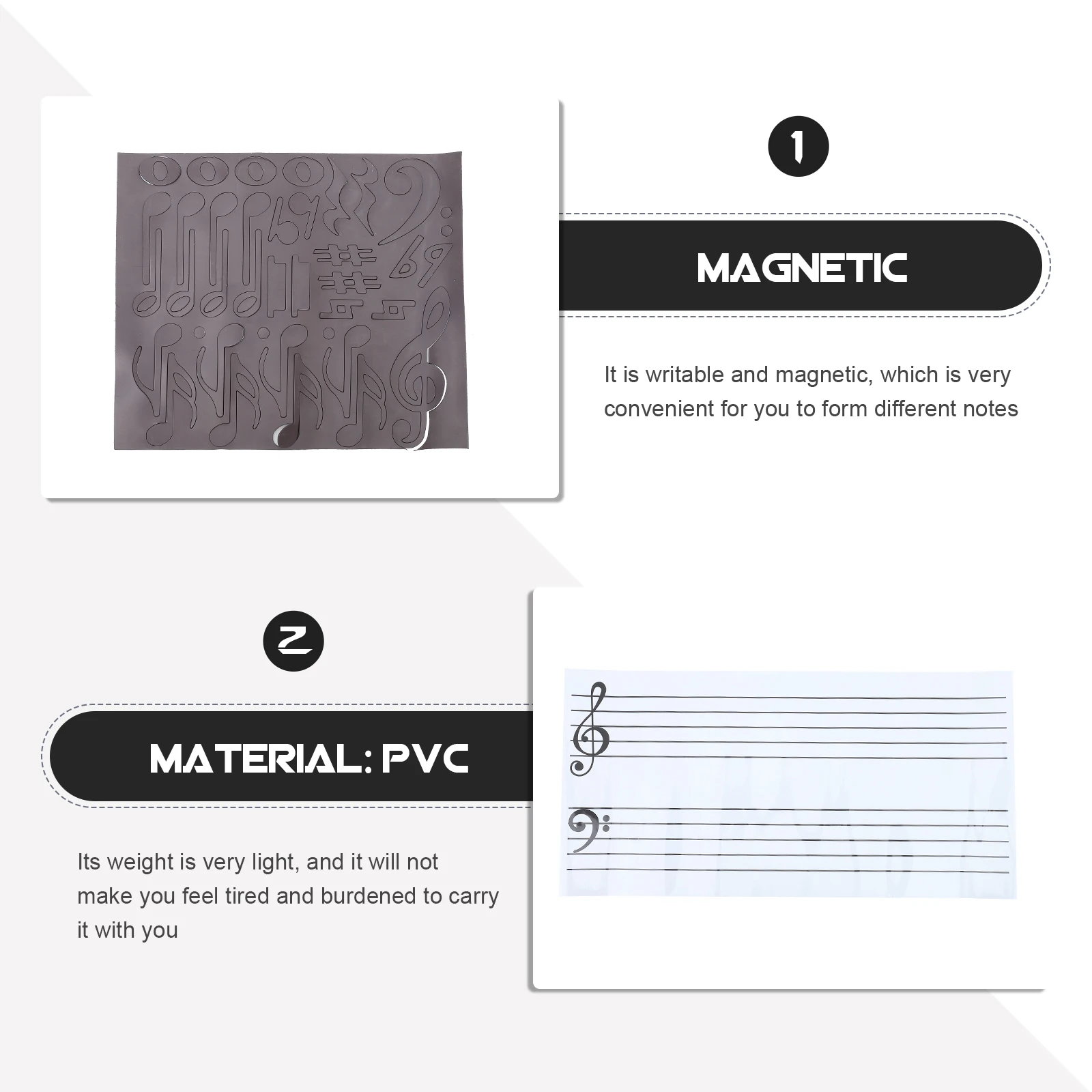 

Piano Note Magnetic Sticker PVC Board Stickers Music Musical Teaching Whiteboard Classroom Supplies