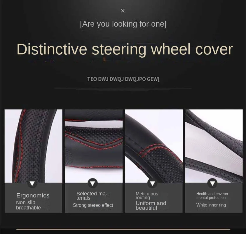 Large Size Bus Truck Steering Wheel Cover Leather Embroid Car Steering Wheel Cover Interior Accessories 40cm 42cm 45cm 47cm 50CM