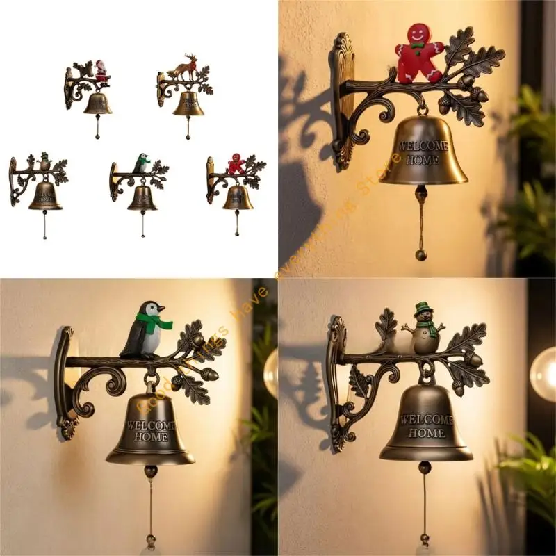 Metal Christmas Entry Doorbell Seasonal Welcome Sign Impermeable Plan Quick Arrange Gift Concept for Home Shop Decors 55KF
