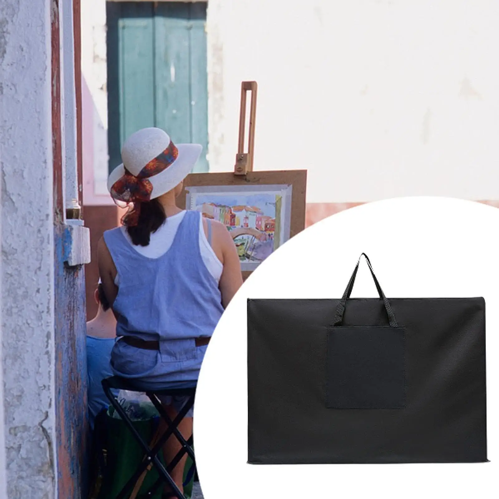 Bolsa de transporte de portafolio, bolsa de almacenamiento de tablero de póster, bolsa de bocetos multiusos portátil, 37,80 ''x 27,36'' para pintura artística