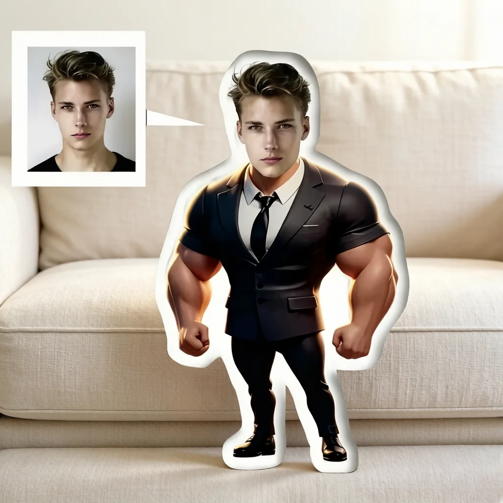 Customizable Muscle Plush Pillows with Personalized Photos as Intimate Gifts, Perfect for Sofas, Holidays, Lovers