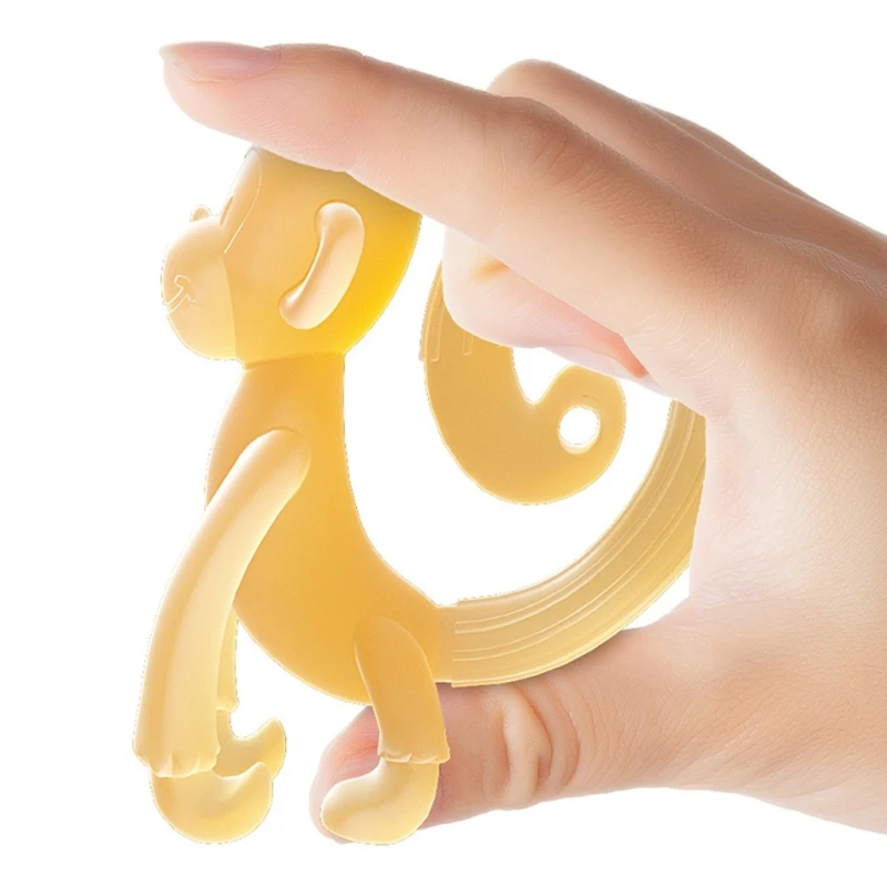 Bpa livre silicone dentição anel para o bebê, bonito animal-como brinquedo para recém-nascido, feito à mão, enfermagem, mastigação, brinquedo sensorial