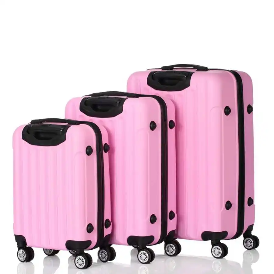 3-In-1 Multifunctional Large Capacity Traveling Storage Suitcase Luggage Pink-black to school