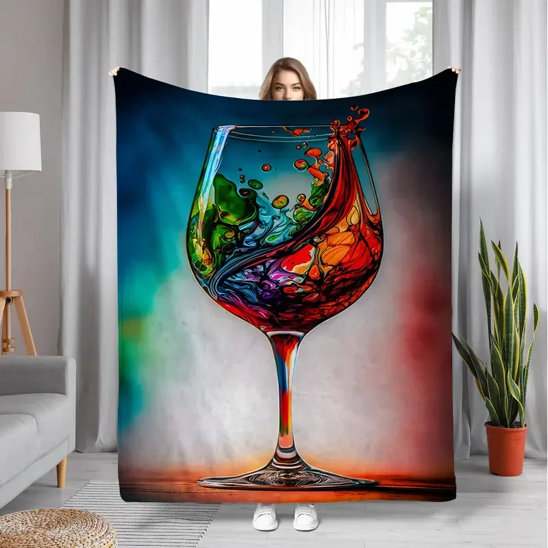 

Жизнь как вино в стеклянном фланелевом одеяле - теплая и удобная - для кровати, дома, кемпинга, дивана, Хэллоуина и Рождества.