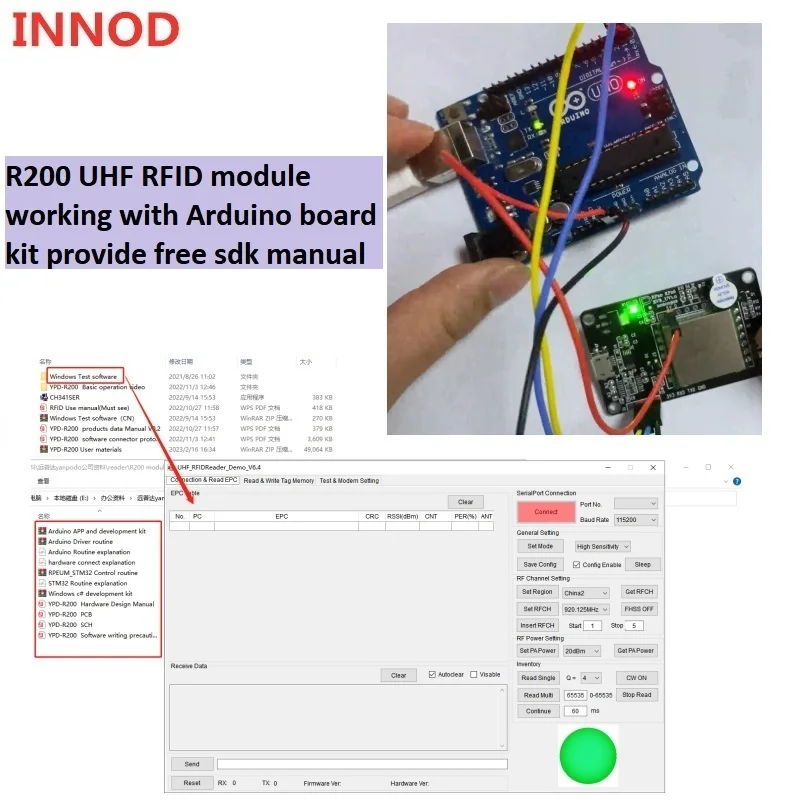 Imagem -06 - Módulo Rfid de Longo Alcance com Usb Uhf Epc Gen2 Iso180006c Tags Leitor Leitor ue 868mhz 915mhz Chip R200