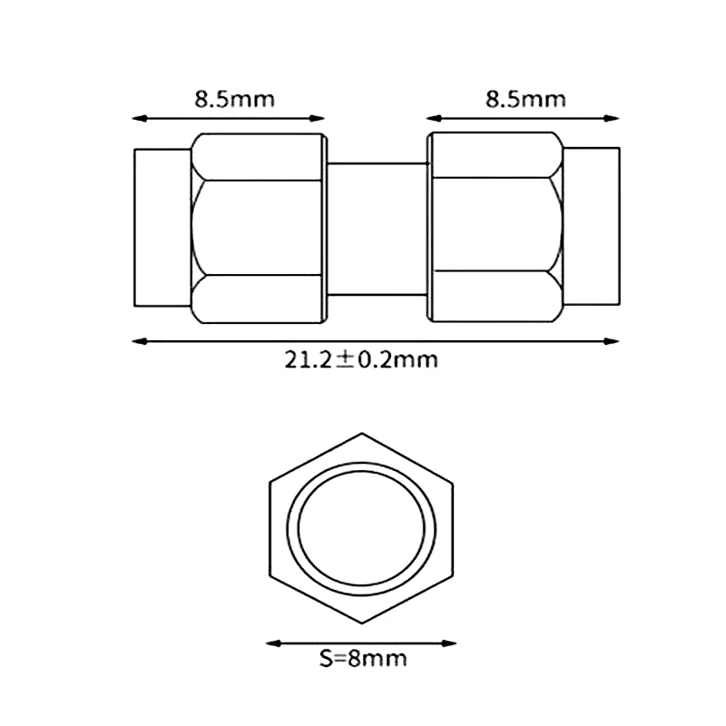 1pcs Connector Adapter RP SMA Male Plug to SMA Male Plug RF Coaxial Converter Straight