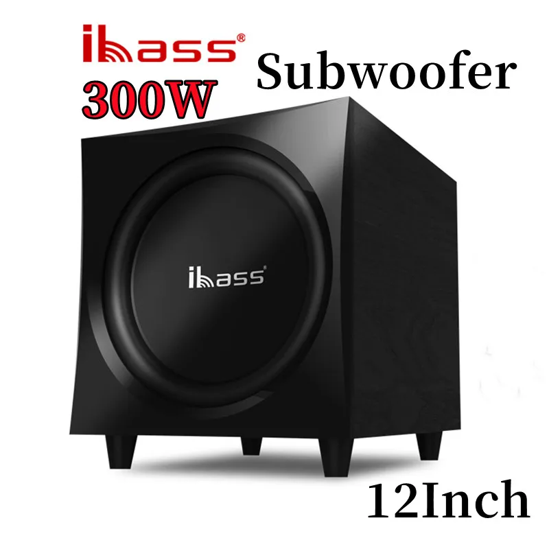 IBASS high-power 300W PMPO 150W RMS active subwoofer 12 inch built-in amplifier sound echo wall bookshelf speaker 9kg Hravy Bass