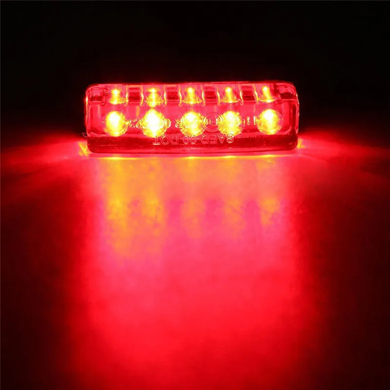 12V Mini 5 LED Motorcycle Scooter ATV Bike Red Rear Tail Stop Brake Light Lamp