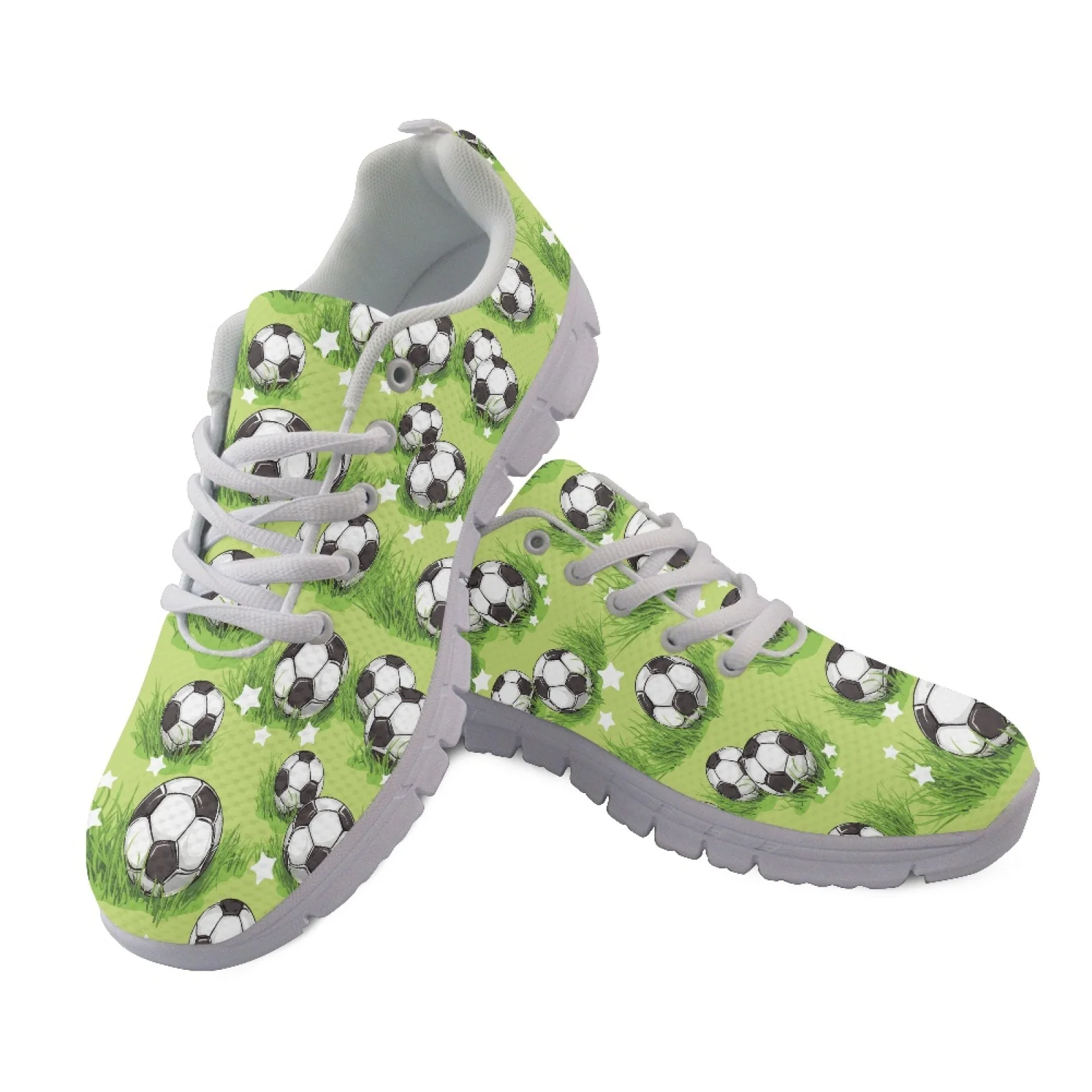 Coloranimal Soccer Ball Grass Casual Running Walking Shoes for Women Mesh & EVA Sole Running Shoes for Men Women for Tennis