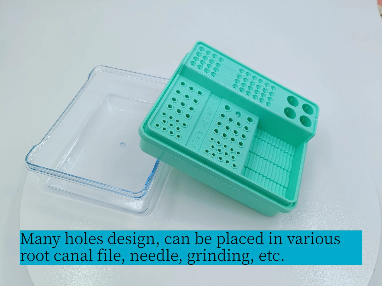 Safe Durable 96-Hole Endodontic Sterilization Cassette Autoclavable Storage Rack for Dental Burs & Root Canal Files