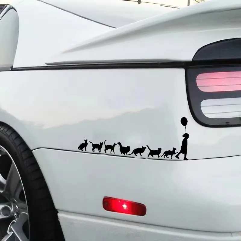 17 * 6.6cm Kitten and Little Girl Love Cat Lady Cute and Fun Car Window Bumper Home Decoration Vinyl Stickers