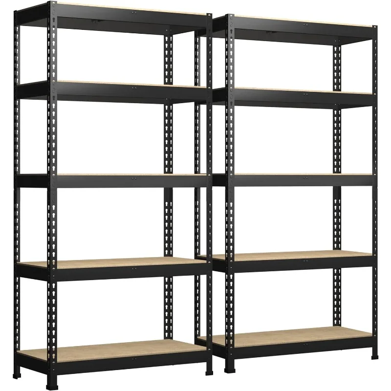 

Storage Shelves 2 Packs 5 Tier Adjustable Garage Storage Shelving, Heavy Duty Metal Storage Utility Rack Shelf Unit