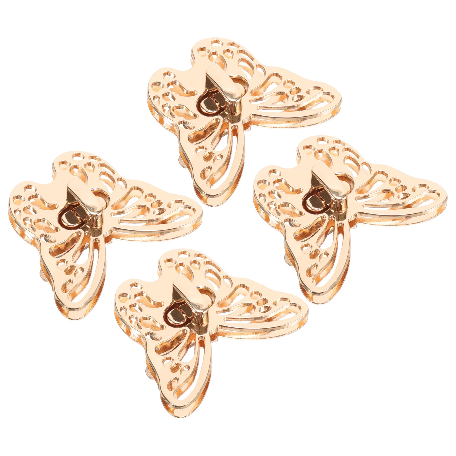 

4Pcs Metal Butterfly Lock Purse Clasp Bag Turn Locks Durable Easy Install Handbag Hardware Purse Clasp Metal Buckle