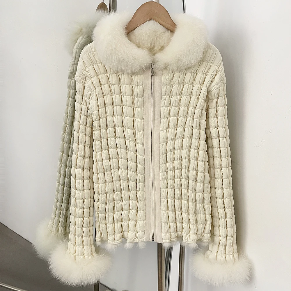 Women Overcoat Longline Double Face Oversized Rabbit Fur Coat Belted Minimalist Old Money Style Office Wear for Cold Season