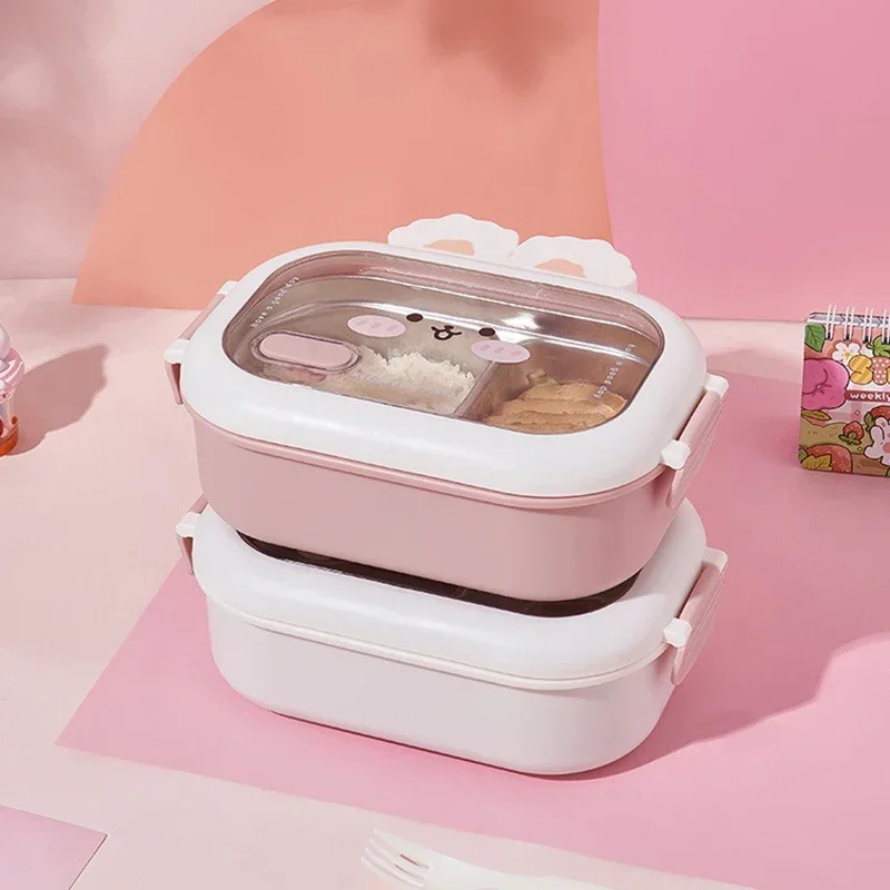 Stainless Steel Lunch Box Rabbit Design Divides Large Capacity Portable Sealed Bento Box Children Student Cute Birthday Gifts