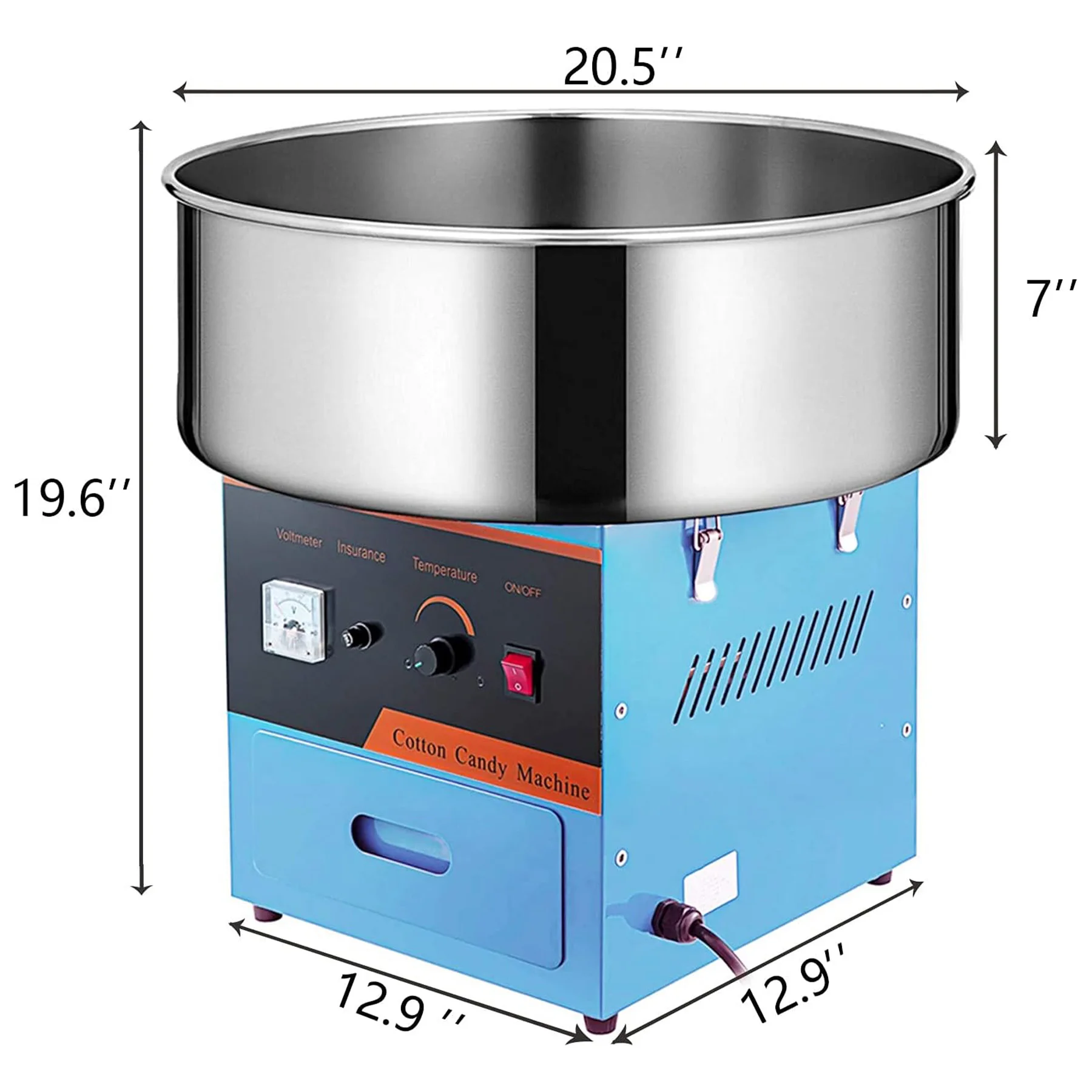 Blue Commercial Electric Cotton Candy Machine 20.5