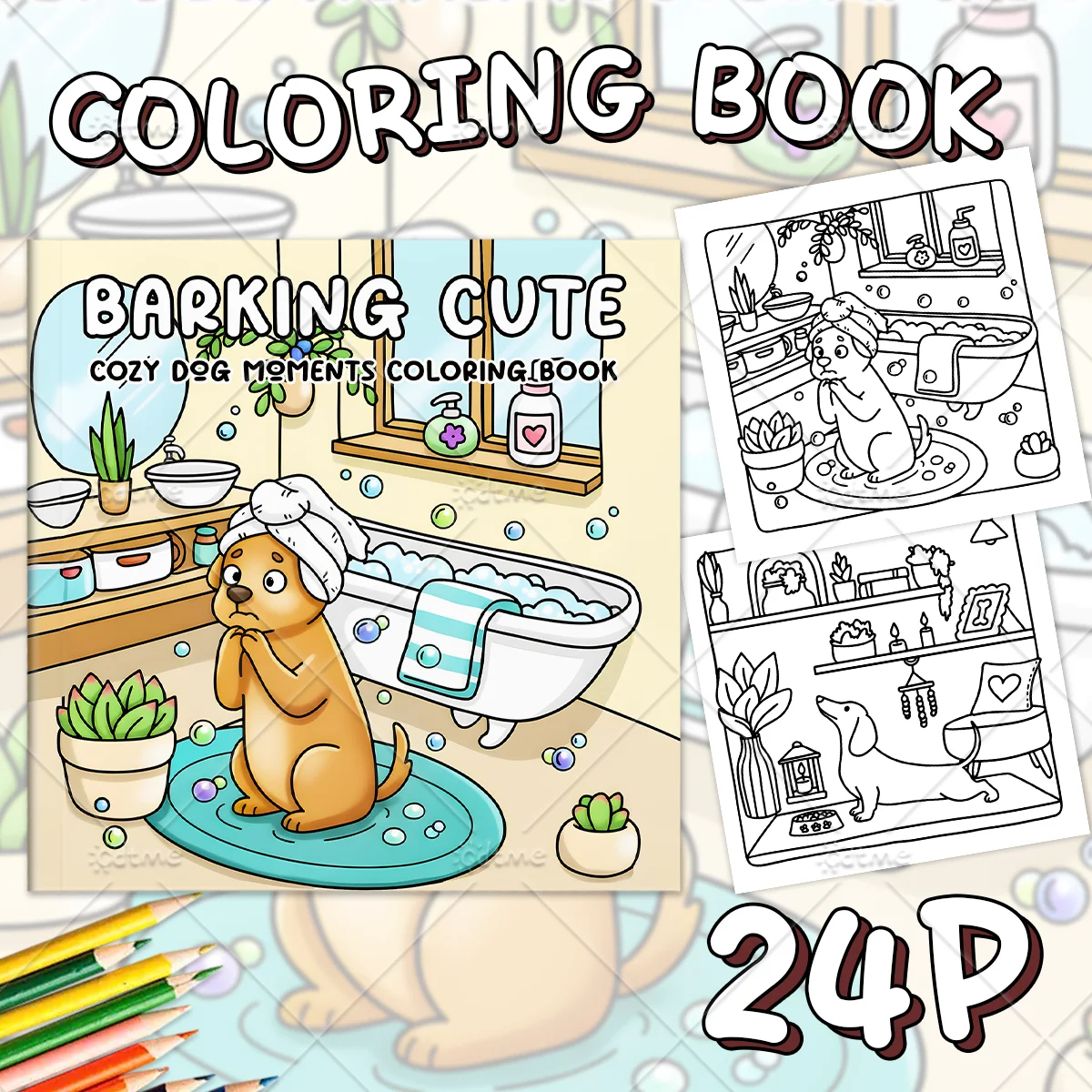 BARKING CUTE COZY DOG MOMENT Coloring Book for Adults Featuring Cute Cozy Daily Activities for Relaxation (Cozy Spaces Coloring)