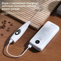 Mousseur à lait électrique portable, mousseur à main rechargeable, mélangeur de boissons à haute vitesse, mousseur à café 2