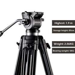 Camera tripod 1 m 9 SLR tripod photography camera bracket hydraulic damping hydraulic PTZ damping tripod