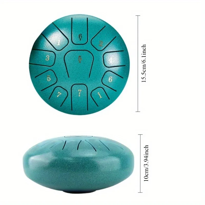 6-inch 11-tone Tongue-shaped Steel Drum, The Ethereal Drum Is A Yoga Meditation Percussion Instrument Suitable for Beginners