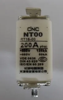 Fuses: NT00 RT16-00 6A 500V/690V gG / NT00 RT16-00 50A 500V / NT00 RT16-00 100A 500V / NT00 RT16-00 160A 200A 500V gG