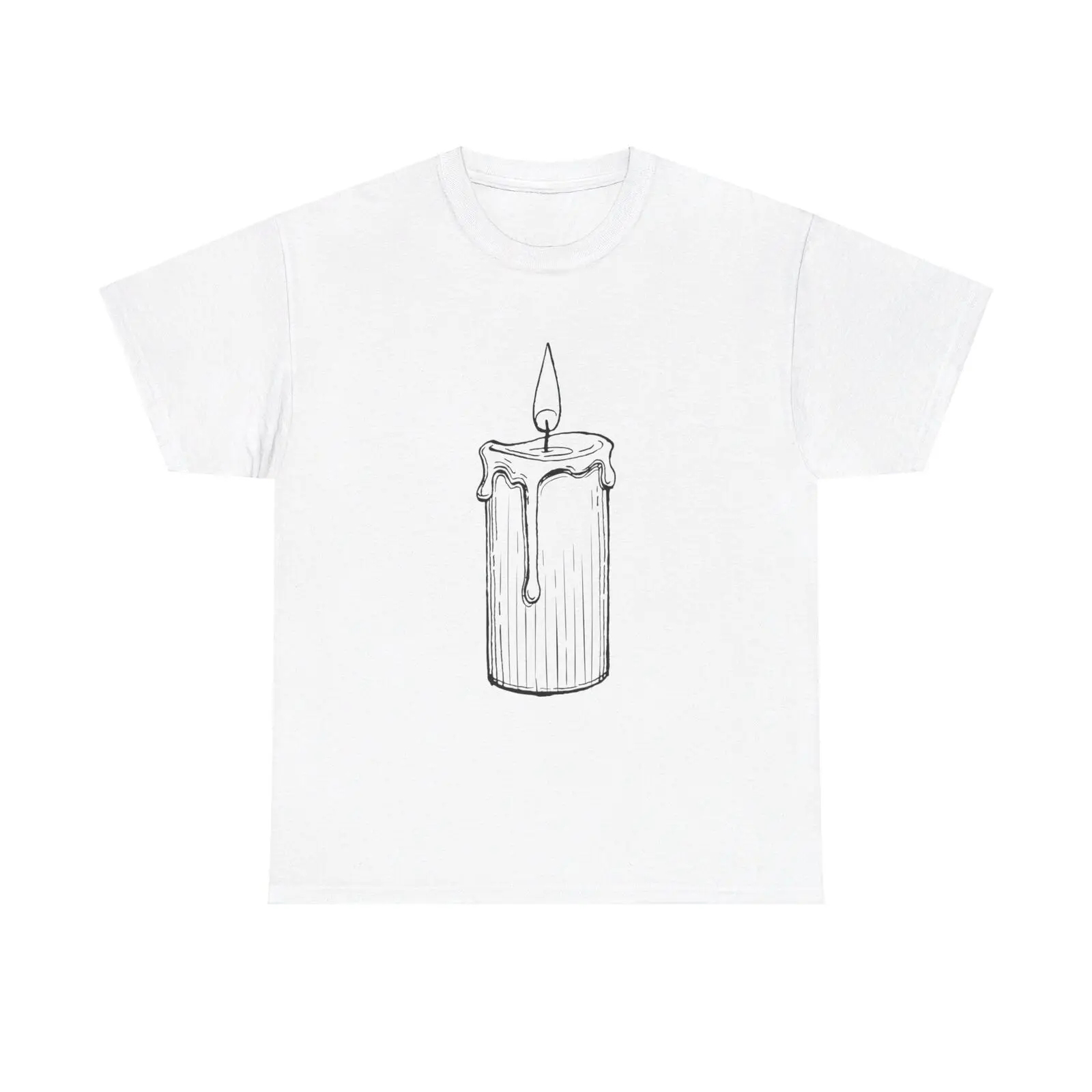 

Burning Candle Light T-Shirt - cool esoteric occult dark art drawing retro flame