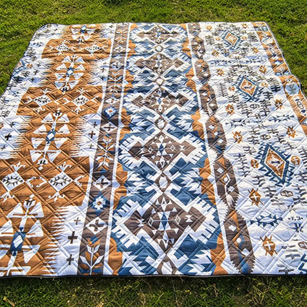 Large Outdoor Picnic Blanket 3x4m Bohemian Pattern Camping Rug Thermal Moisture Proof Mat Waterproof Essential Gear Pad