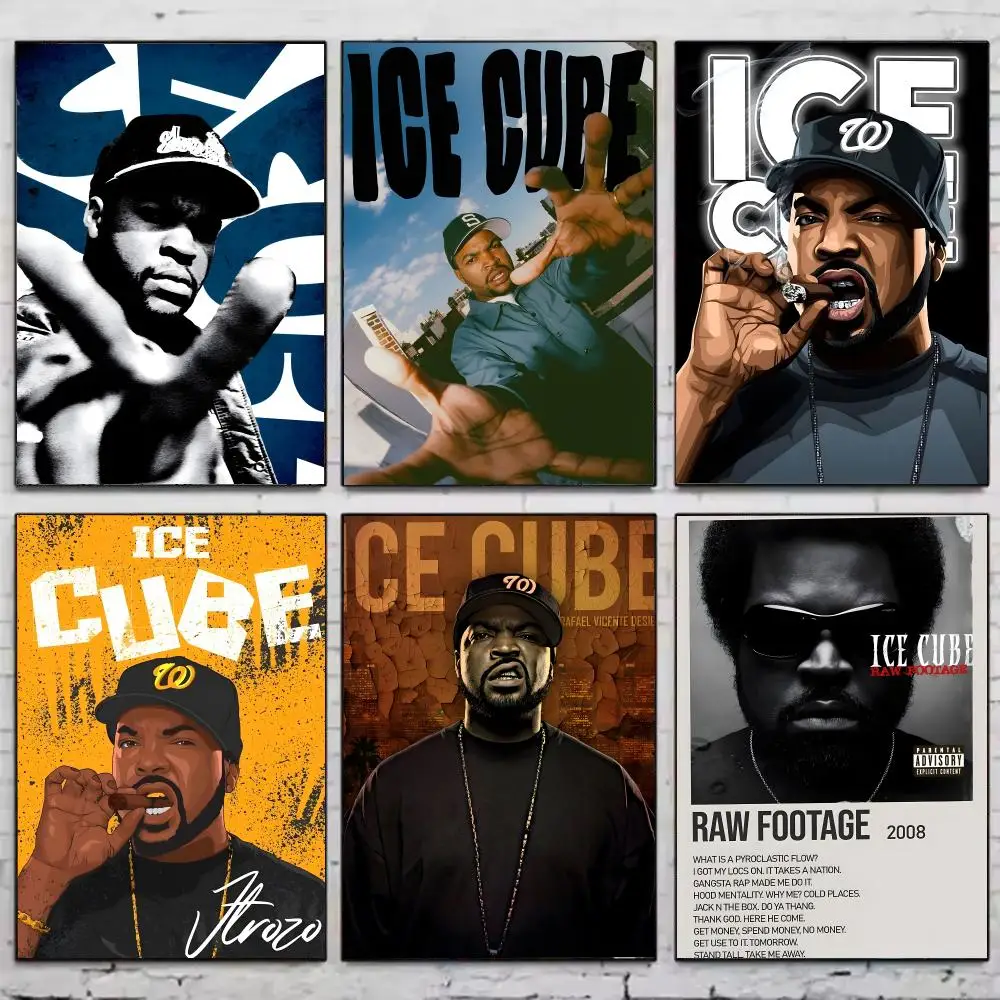 Ice Cube Rapper Poster HD Waterproof Self-Adhesive Wall Sticker For Room Decor, Premium Print Gift